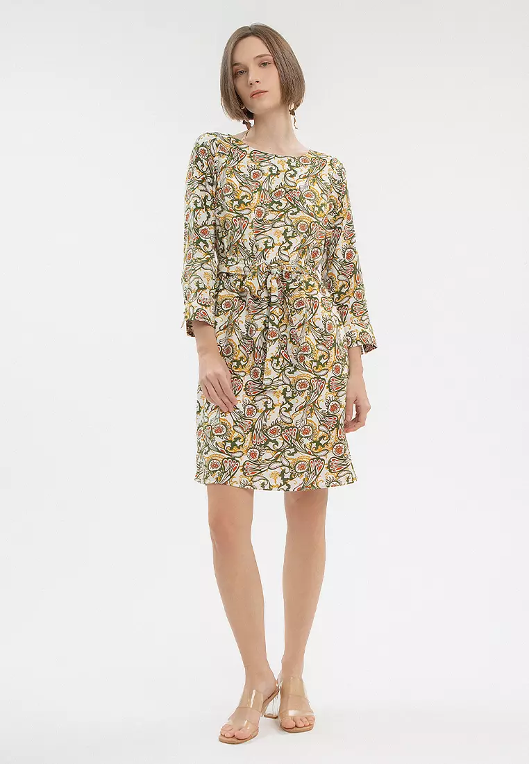 Minimal Ashka Dress Green Warna GREEN - Ukuran S