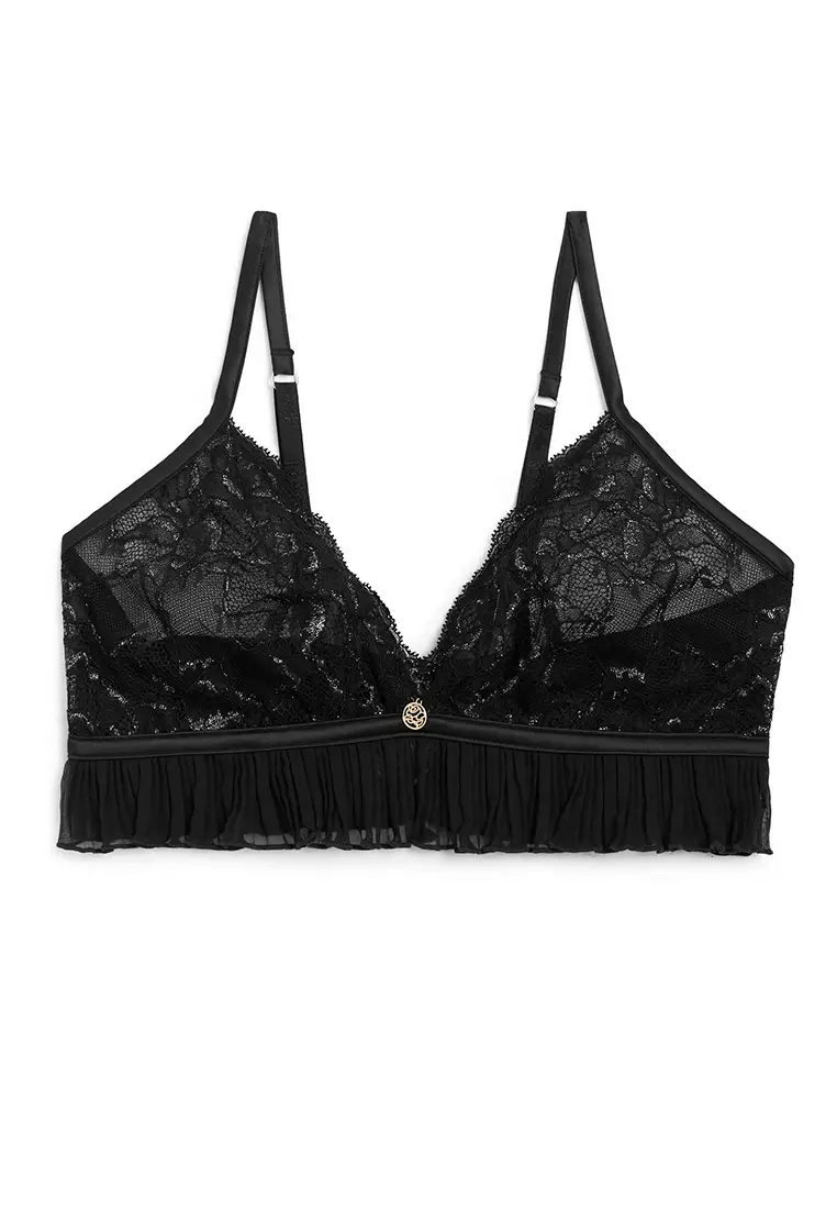 Jual Marks & Spencer Pleat & Lace Non Wired Bralette Original 2024 ...