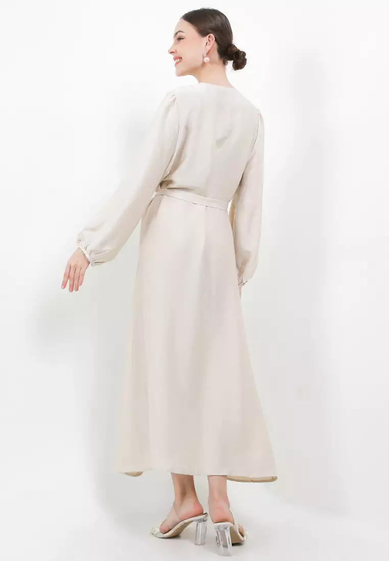 Embellished & Flo Appliq Belted Sateen Dress