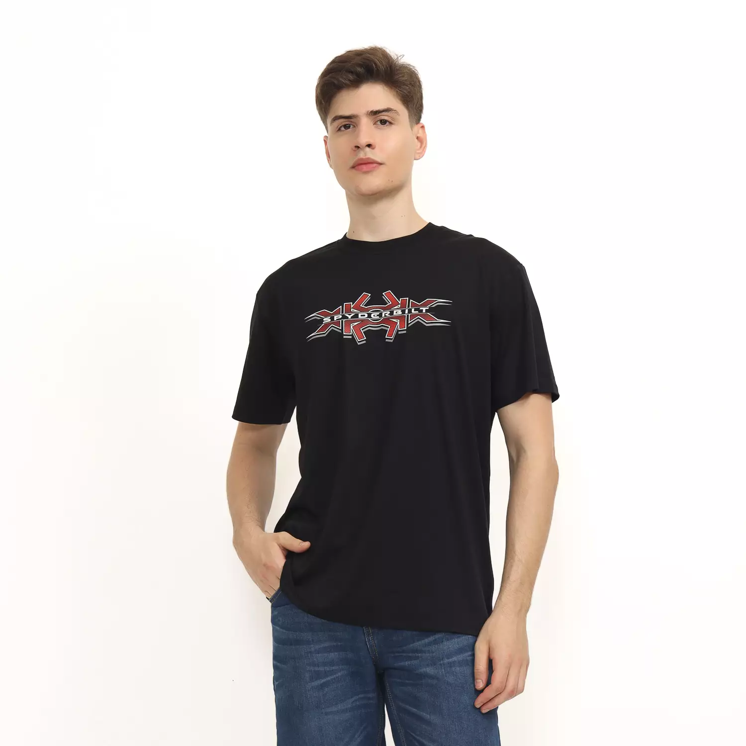 Spyderbilt Kaos Lengan Pendek Xxx Spyderbilt Tencel Men Tee Black Planet Surf