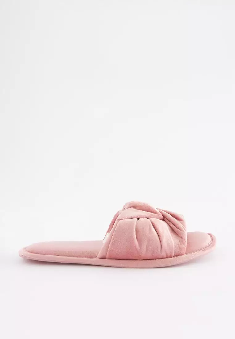 NEXT Velvet Bow Slider Slippers 2024 Buy NEXT Online ZALORA