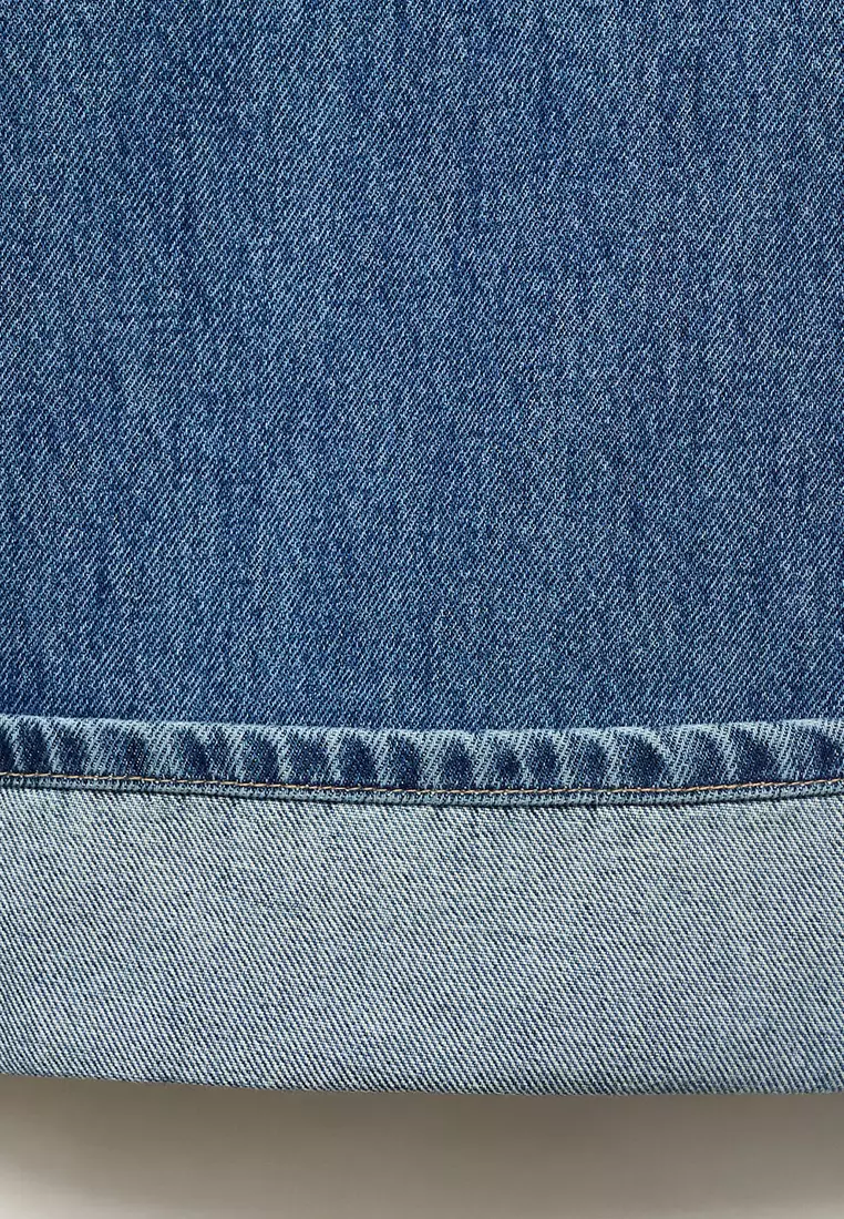 Wide-Leg Jeans with Turn-Up Hem