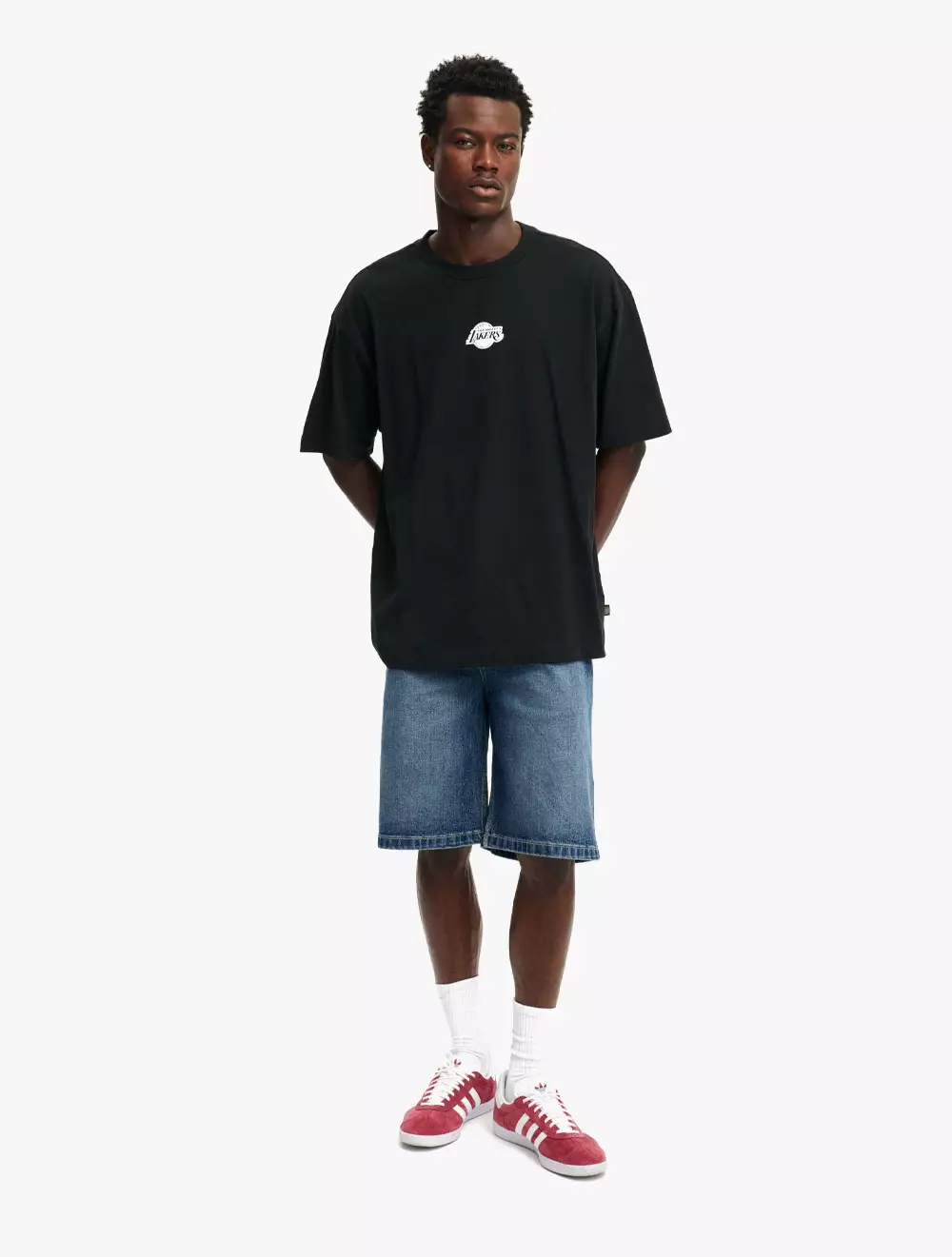 Cotton On - Atasan - Nba La Lakers Box Fit T-Shirt - Lcn Nba Black/Lakers - Cityscape