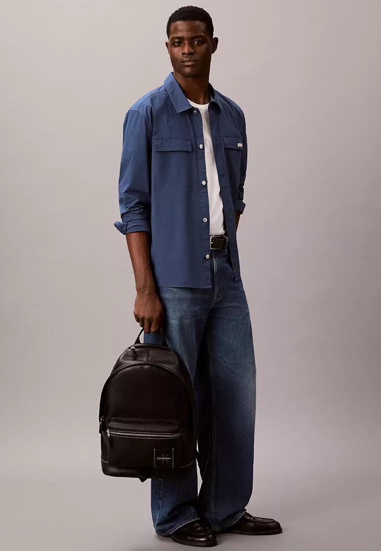 charlie leather backpack Coach Charlie Backpack in Black Signature Embossed Leather