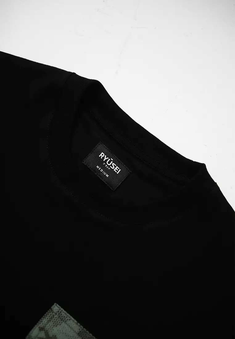 Ryusei Kaos Pria Oversize Boxy Hatanaka Pocket Olive Green