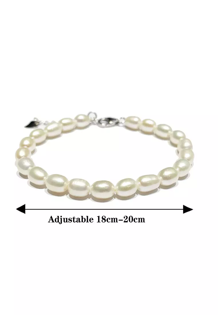 Adjustable deals pearl bracelet