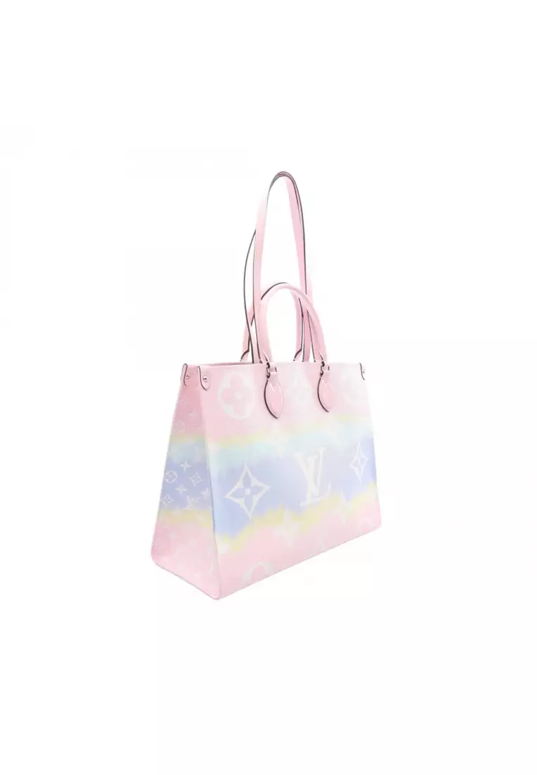 Pre-Loved Louis Vuitton on-the-go GM LV Escale pastel Shoulder bag PVC leather pink multicolor Okinawa Limited Edition 2WAY
