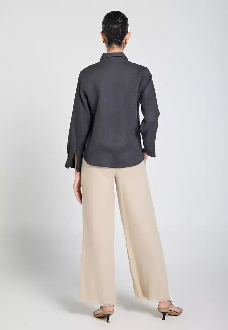 Basic Long-Sleeve Linen Shirt