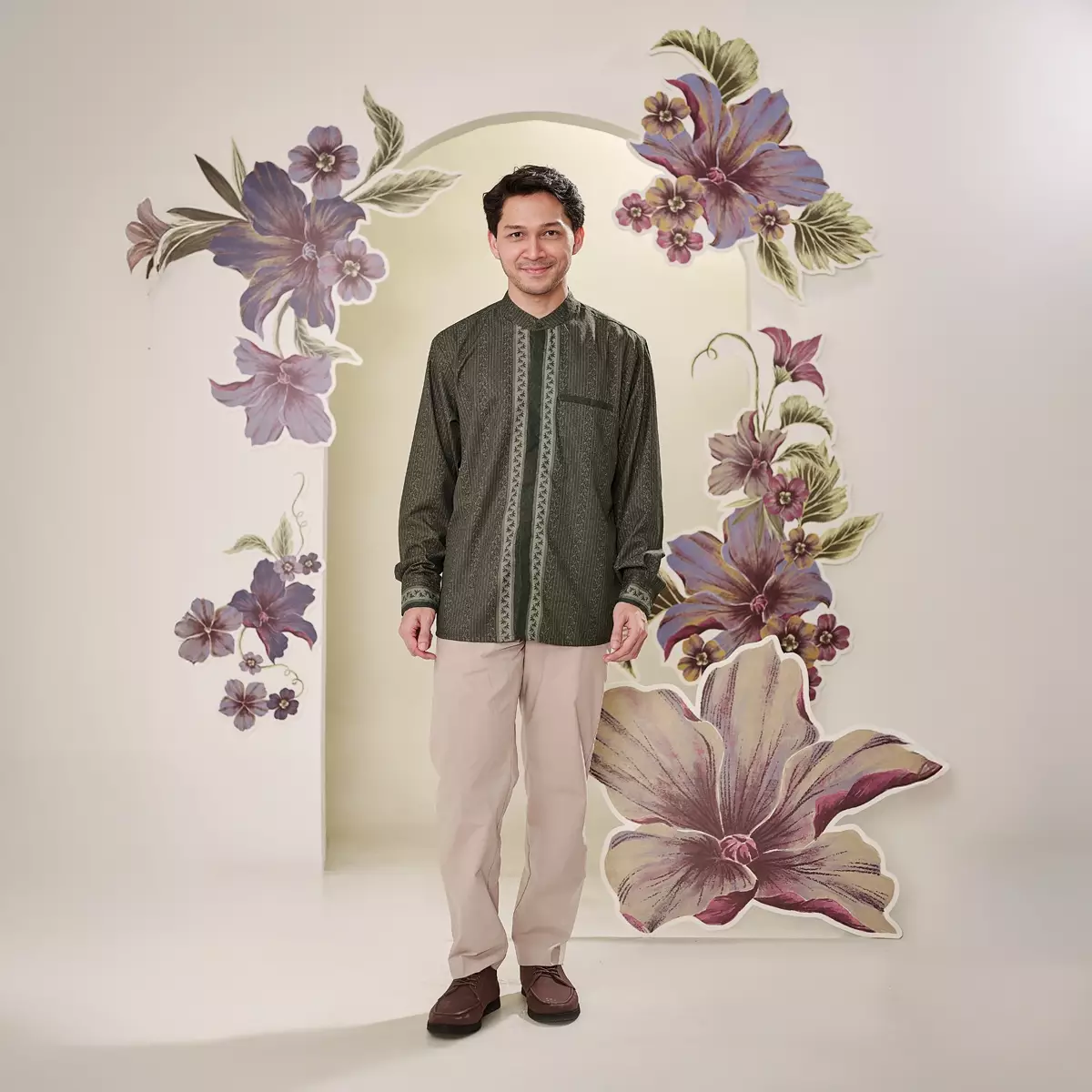 ZM Zaskia Mecca - Tabish Forest Wood Kemeja Koko Pria Lengan Panjang - Alkisah - Edisi Timun Mas