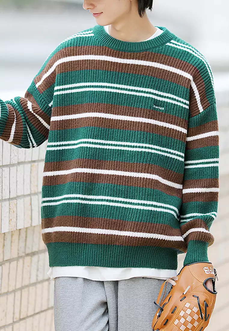 Buy Twenty Eight Shoes VANSA Unisex Contrast Stripe Crewneck