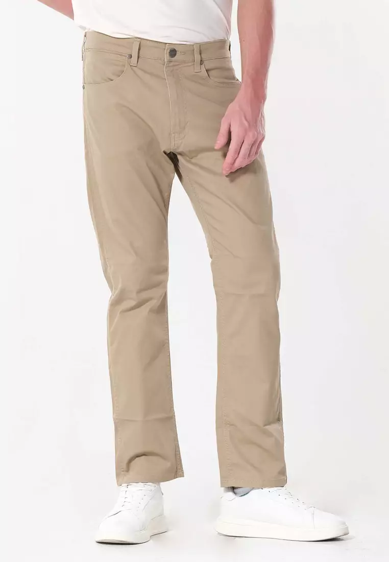 Frontier Relaxed Straight Colored Pants for Men in Dark Khaki Color