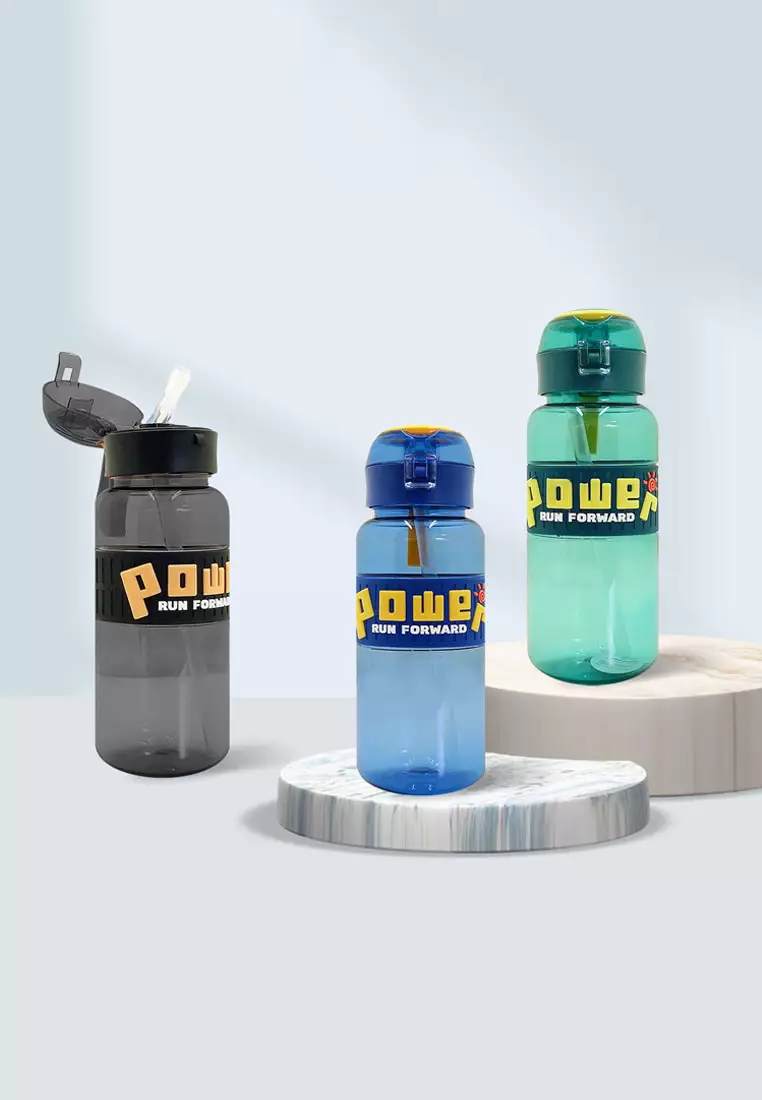 Wakakids Botol Minum Olahraga BPA Free Portable Cup Sport Water Bottle Power 3D Ukuran Jumbo 1100ml Venhs 253 Biru