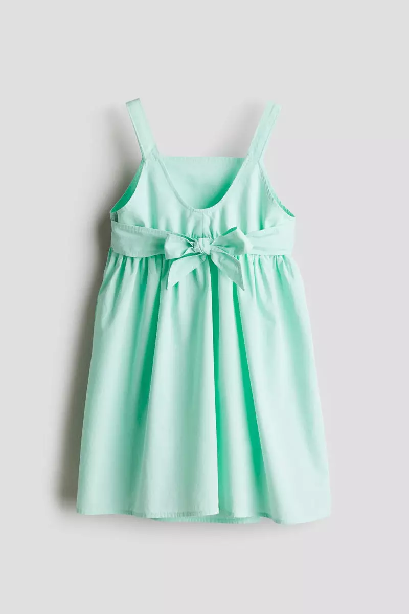 Tie-detail cotton dress