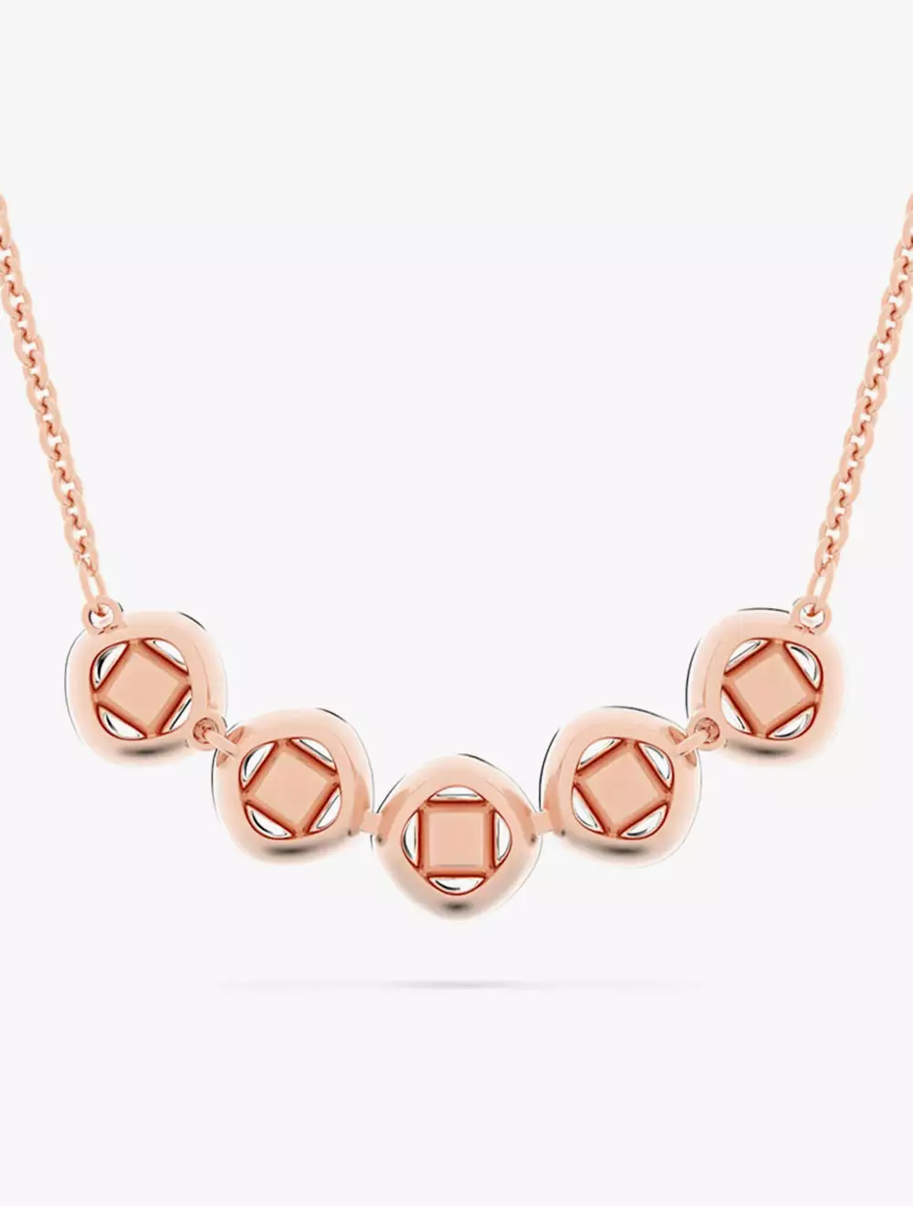 Angelic Square Necklace, Square Cut, White, Rose Gold-Tone Plated