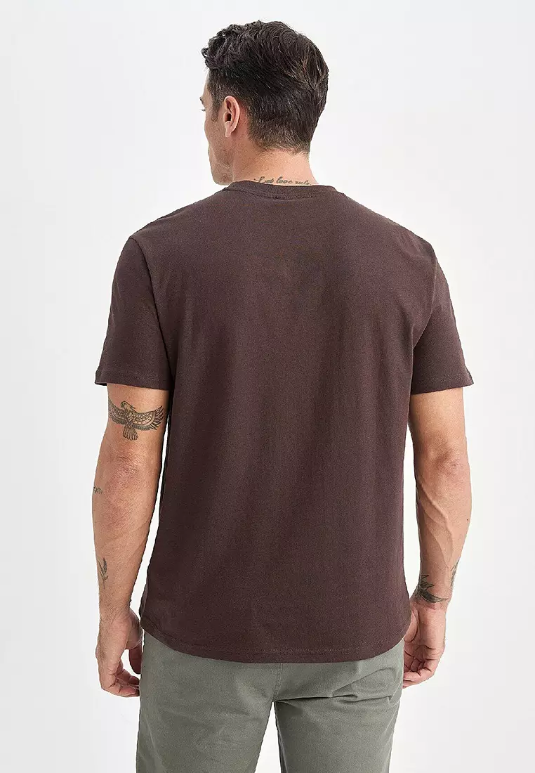 New Regular Fit Crew Neck Basic Plain Short Sleeve T-Shirt