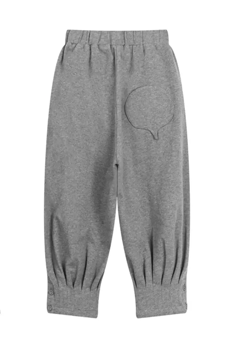 Cotton Trousers With Buttoned Hem