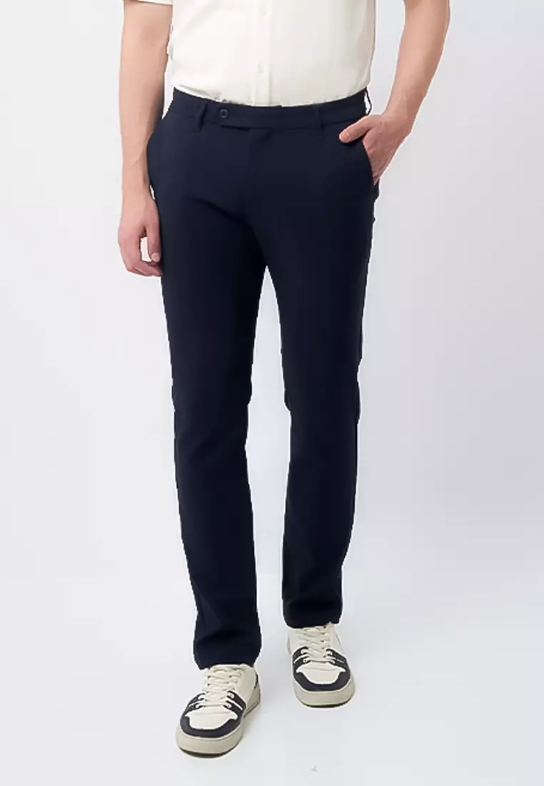 MANZONE - Celana Panjang Formal Pria Marc 03 Slim Fit - Navy Warna Navy