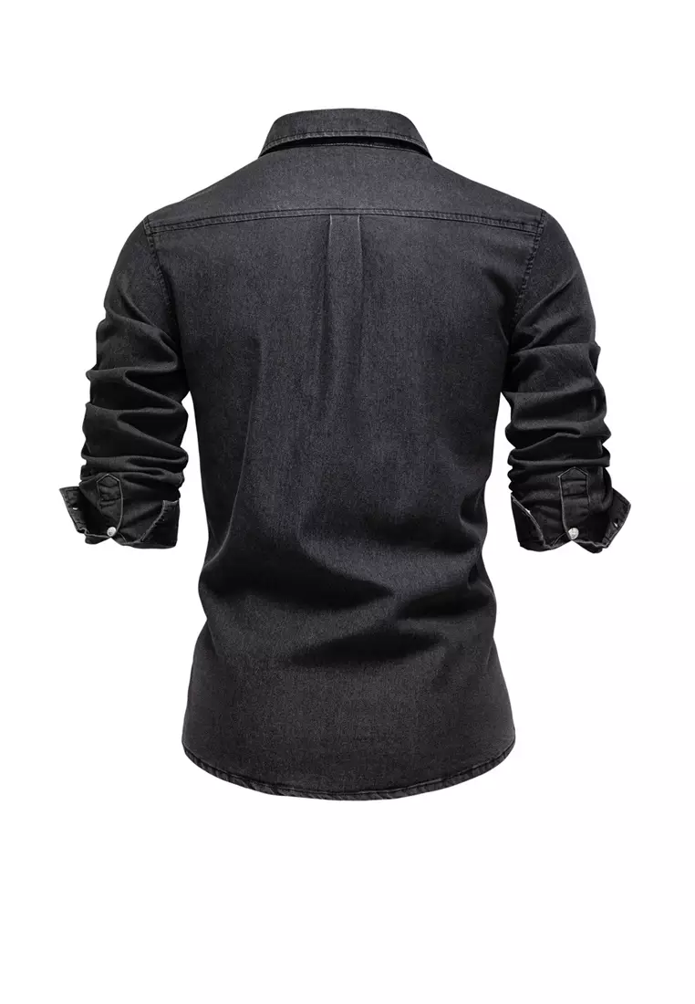 Slim Long Sleeve Denim Shirt AX6036