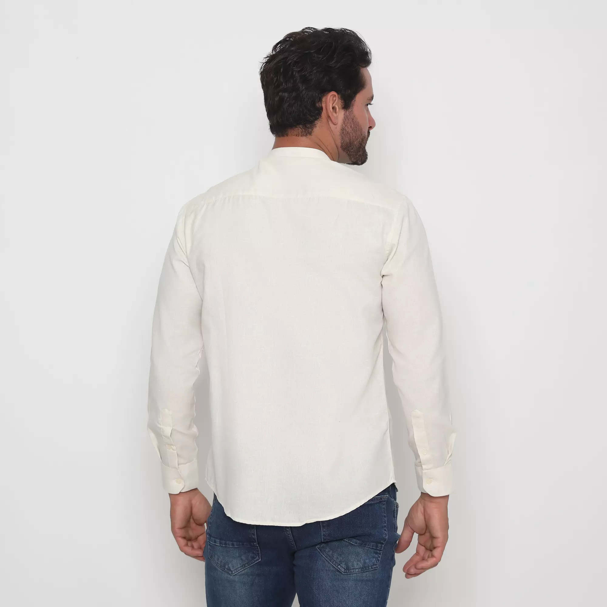 Platini Kemeja Pria Koko Shanghai Lengan Panjang Krem 961221