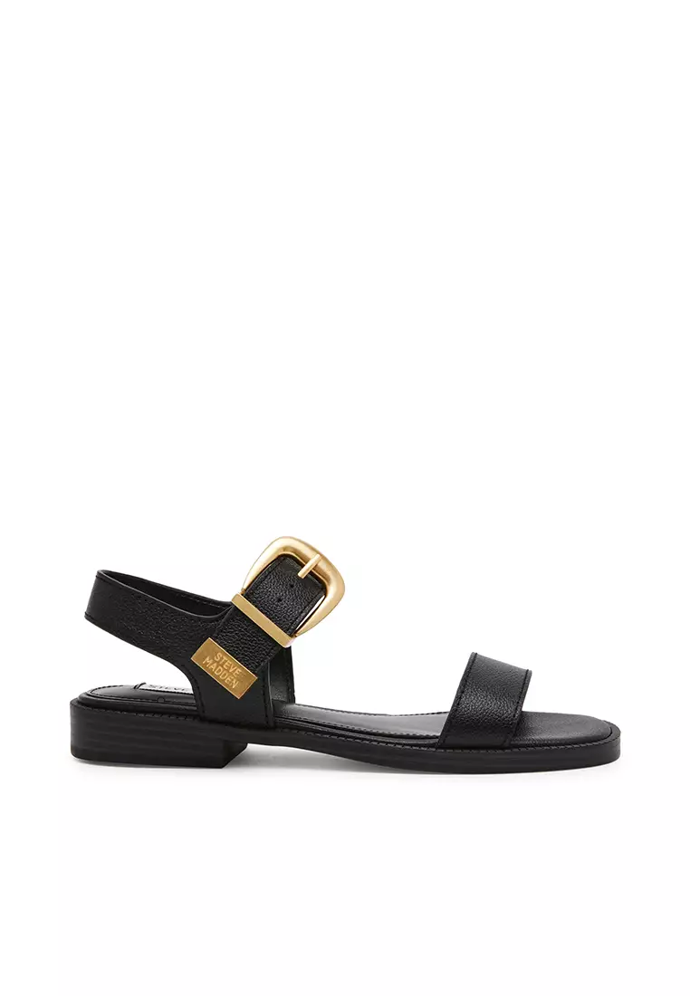 Steve madden black leather sandals top