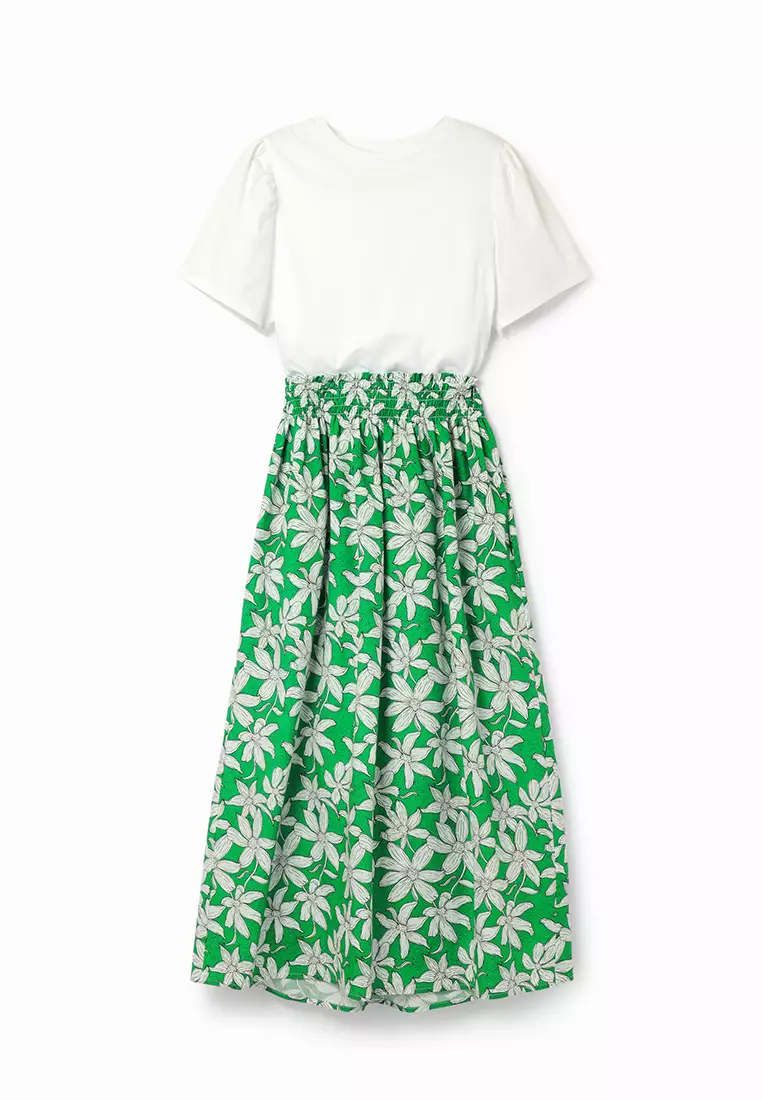 Desigual Woman Combination floral midi dress.