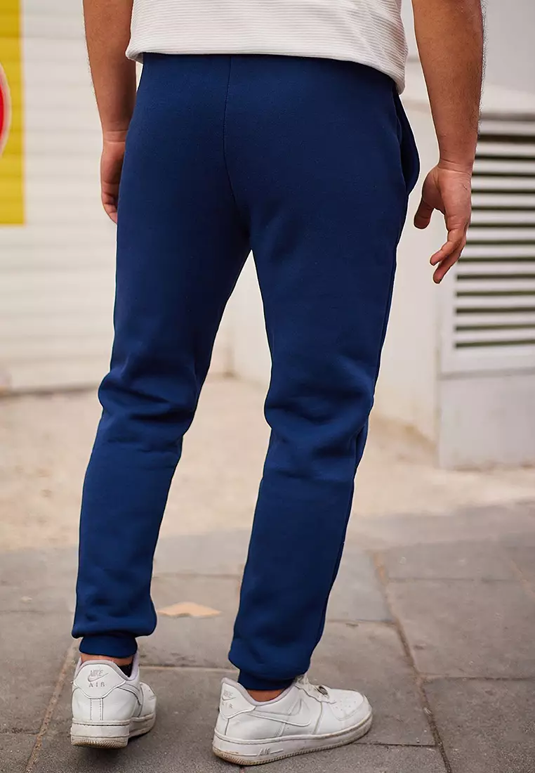 Indigo Regular/Normal Cut Stitch Detail Thick Sweatpants TMNAW25EA00002