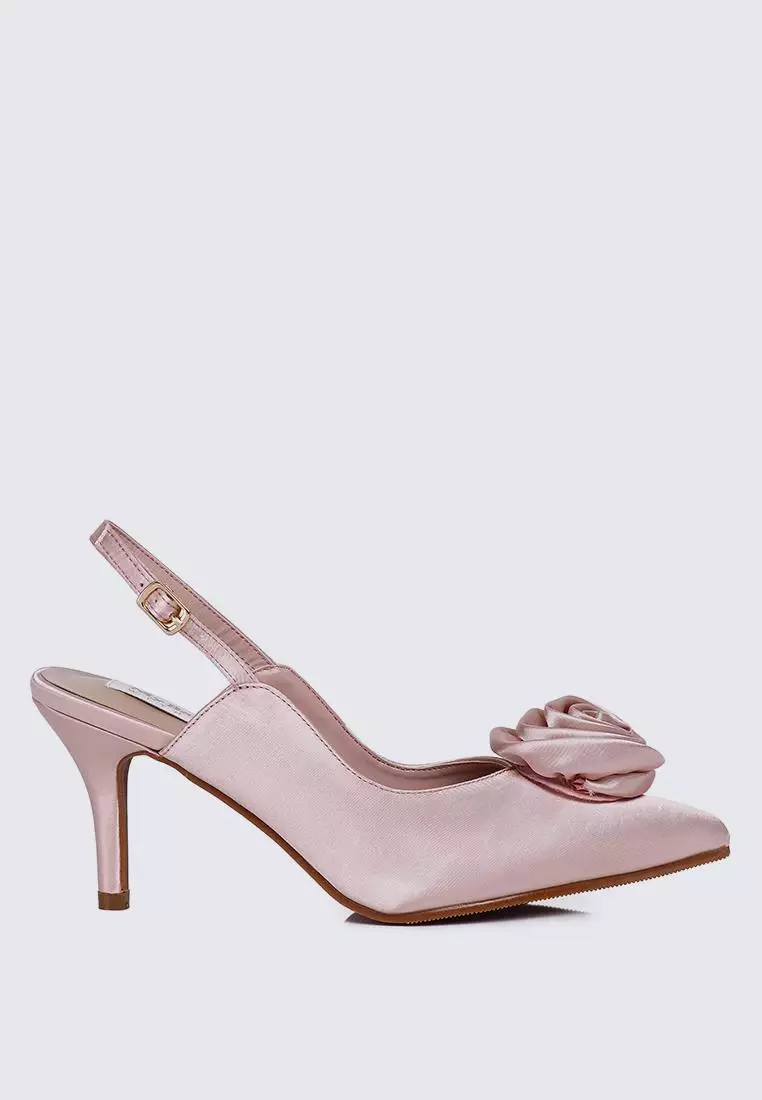 Discount on My Ballerine  shoes - SKU: My Ballerine Whispers Of Petals Comfy Heels In Dusty Pink