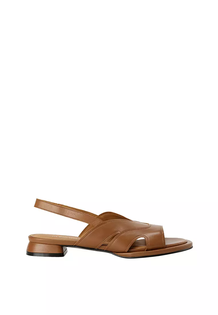Discount on Beracamy  shoes - SKU: Beracamy V-Band Block Heel Sandal - Caramel