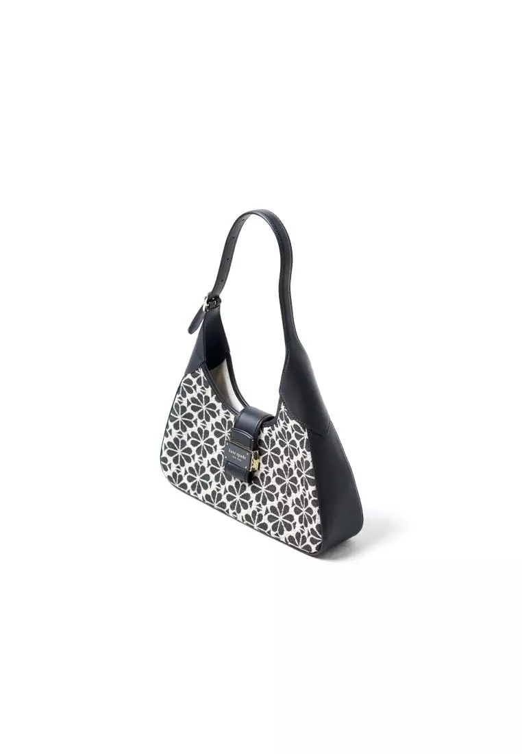 Tas KATE SPADE JACQUARD FLORAL NOUVEAU BLACK FLAP HOBO BAG 100% ORIGINAL