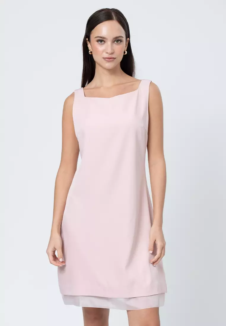 Buy Apple & Eve Sabine Sleeveless Dress with Organza Hem Layering Detail  2026 Online | ZALORA Philippines