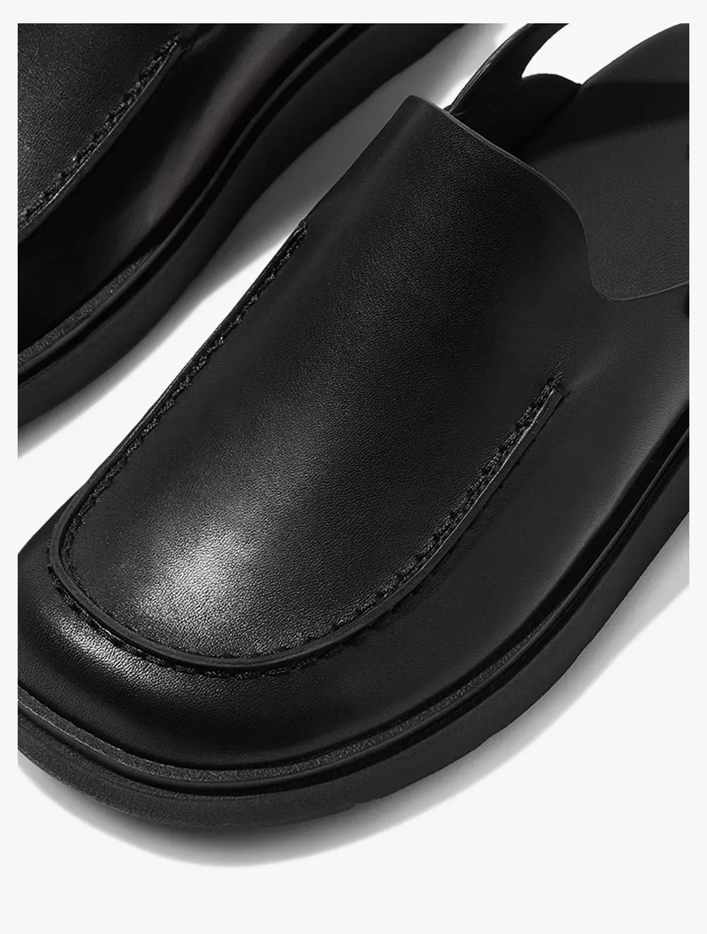 Fitflop Gen-FF Leather Back-Strap Moc Mules - All Black