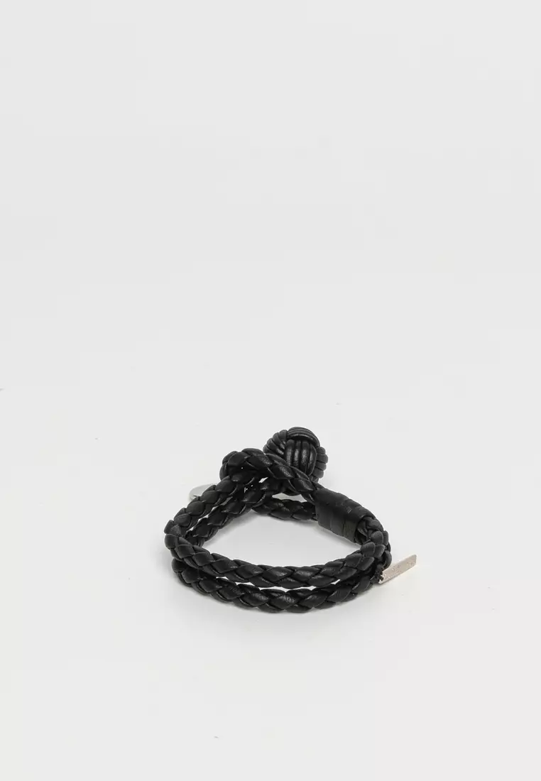 アクセサリーその他 BOTTEGA VENETA Leather bracelet Nero authentic Bottega Veneta Intrecciato Leather Double Bracelet