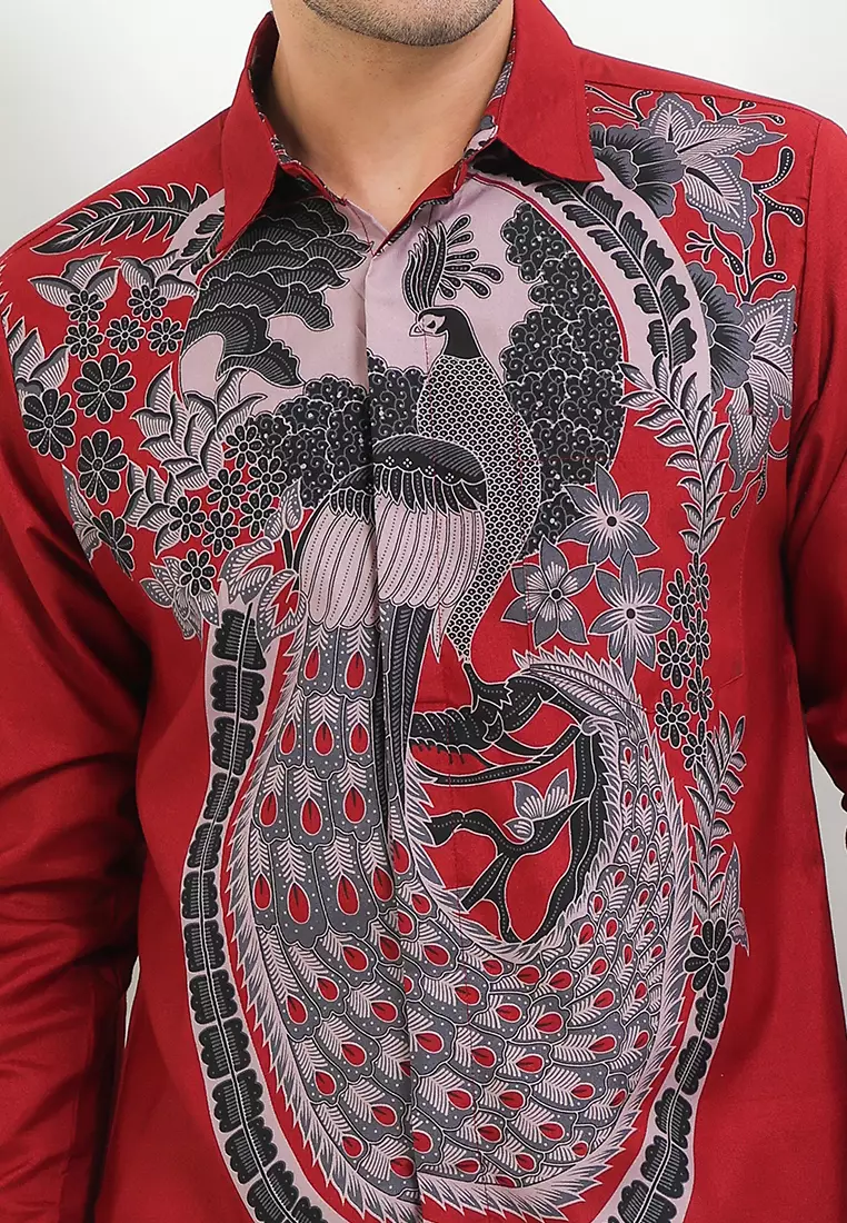 Merak Kemeja Batik Exclusive Premium Pria Casual Modern Lengan Panjang