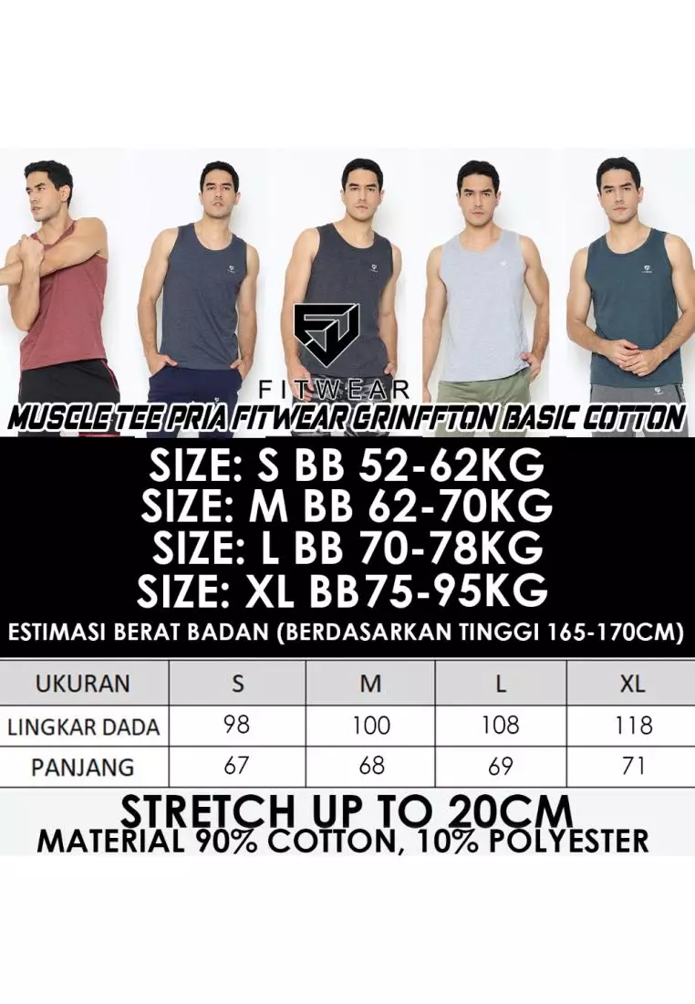 Fitwear - Muscle Tee Pria Grifton Plain  - CLOUDY GREY