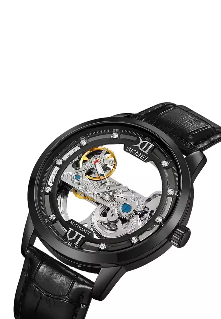 Jam Tangan Mechanical Pria Automatic Movement Material Leather Waterproof ORIGINAL