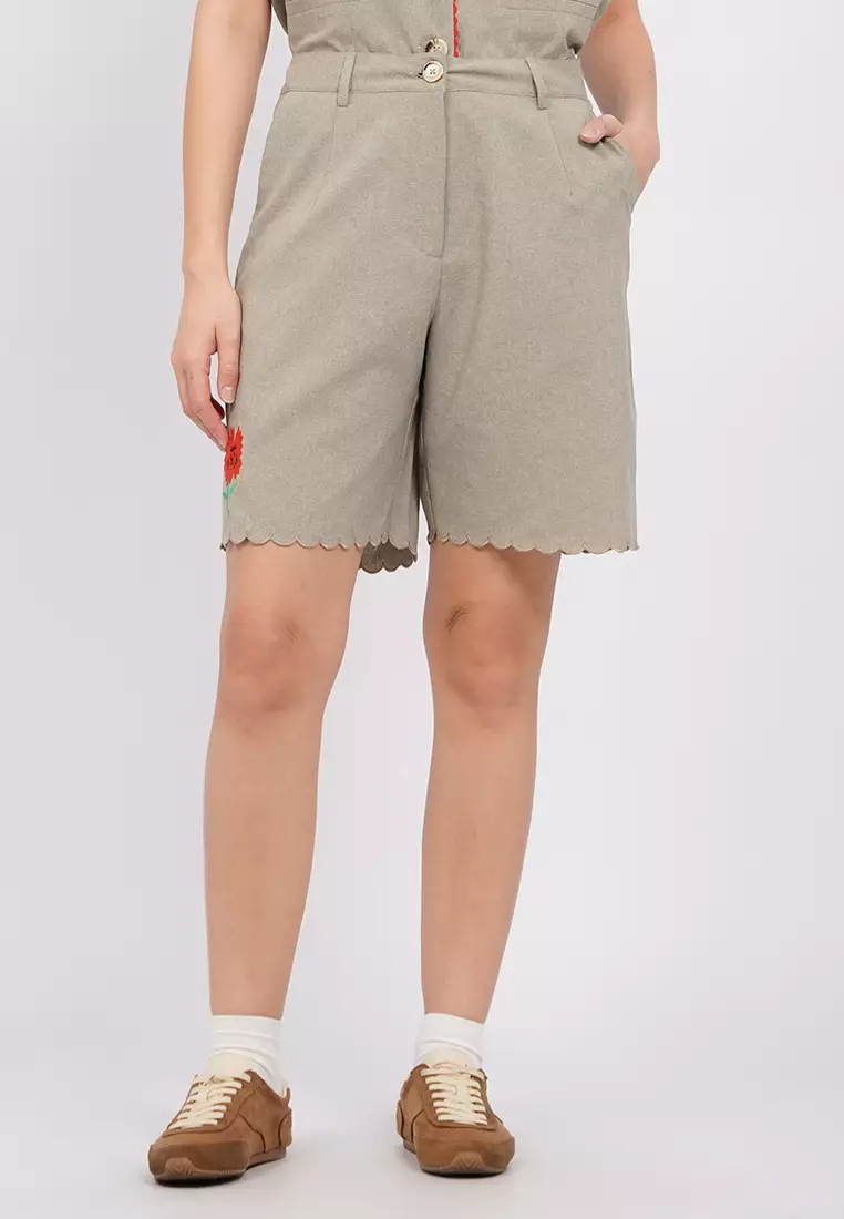 Executive X Sanchia Scallop Hem Shorts