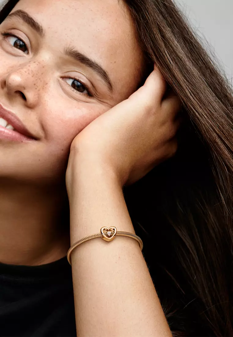 Buy PANDORA Pandora 14K Gold Plated Radiant Heart Floating Stone - Main Image