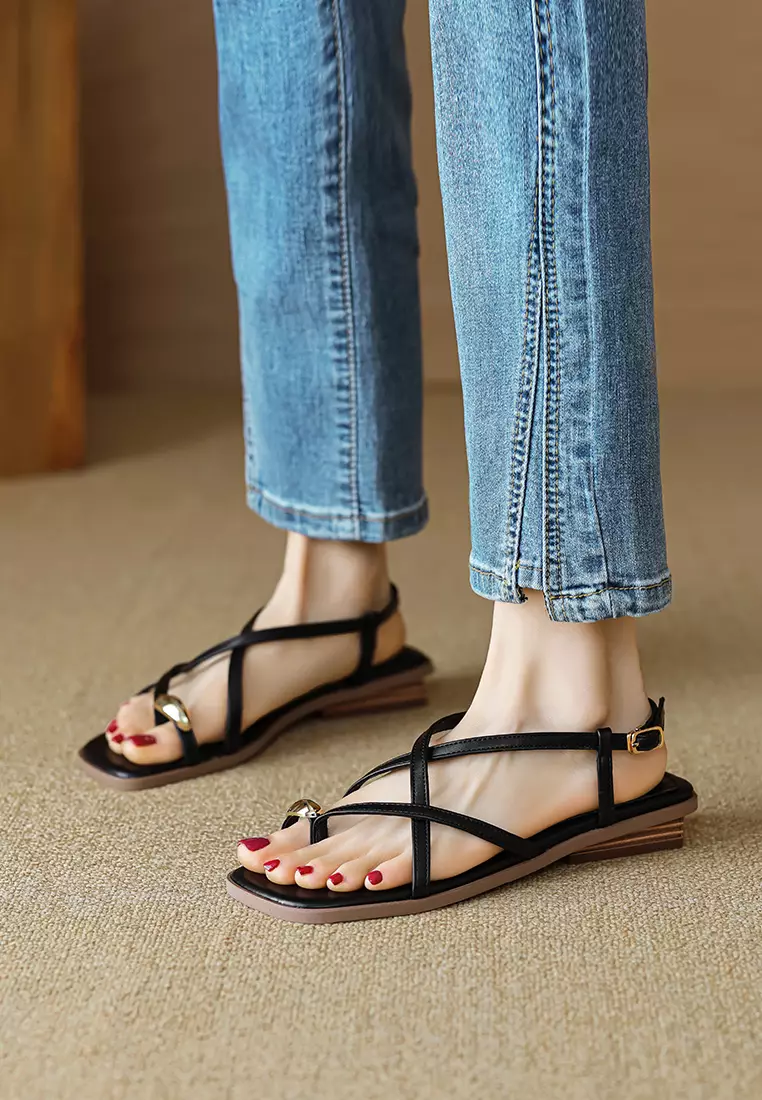 2CM Cross Strap Clip Toe Sandals WW288-3