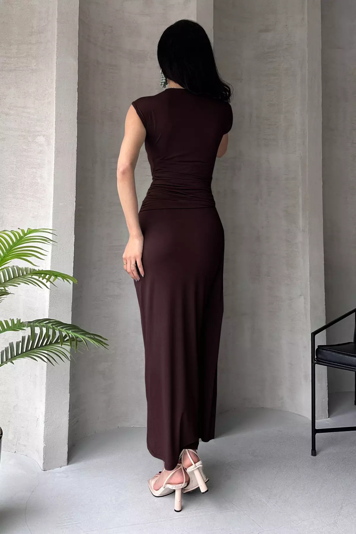 Brown Bodycon Maxi Stylish Evening Ball Gowns Homecoming Dress