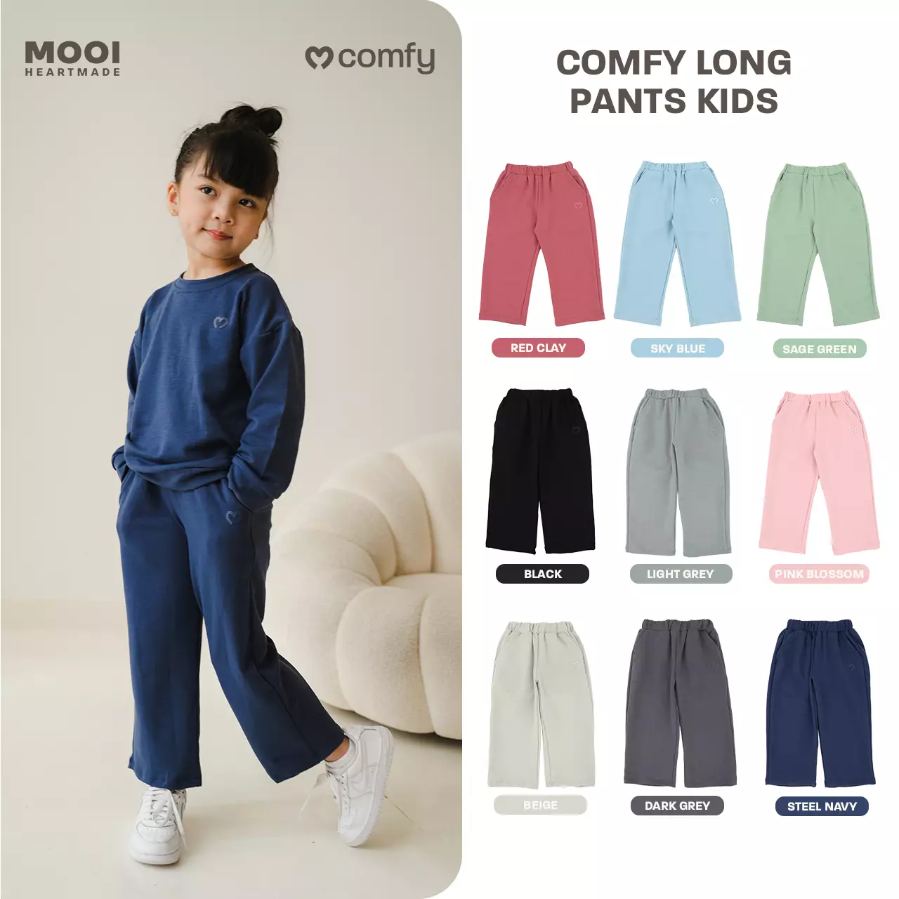 Mooi Celana Panjang Anak Perempuan Comfy Long Pants - Sky Blue