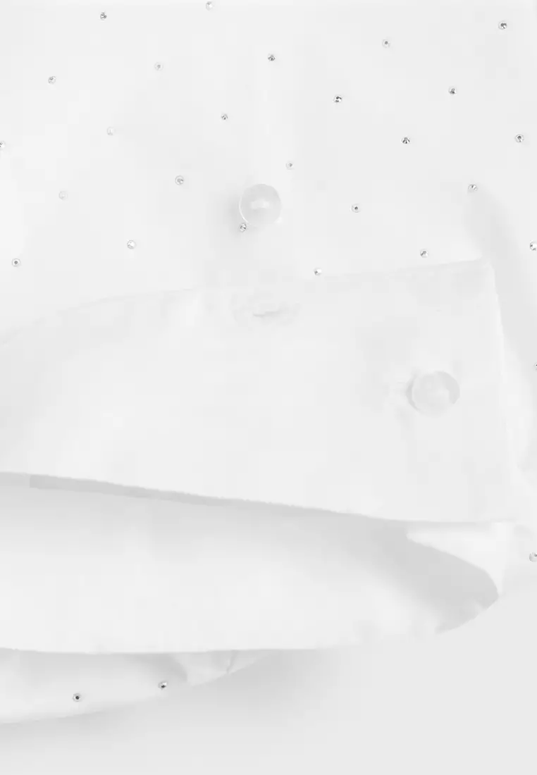 Rhinestone Cropped Shirt