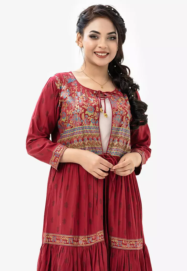 Le Reve 花朵印花长款披肩