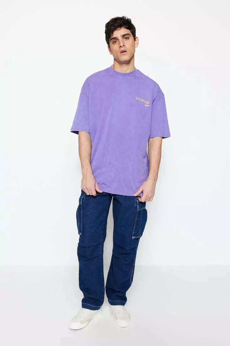Faded-Effect Printed T-Shirt