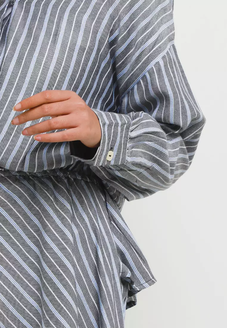 MFMW Utari Blouse Salur Hitam