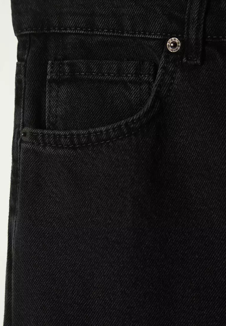 Black Baggy Fit Jeans Denim Trousers TMNAW24JE00027