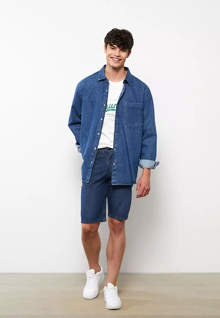 Denim shorts hot sale outfit mens