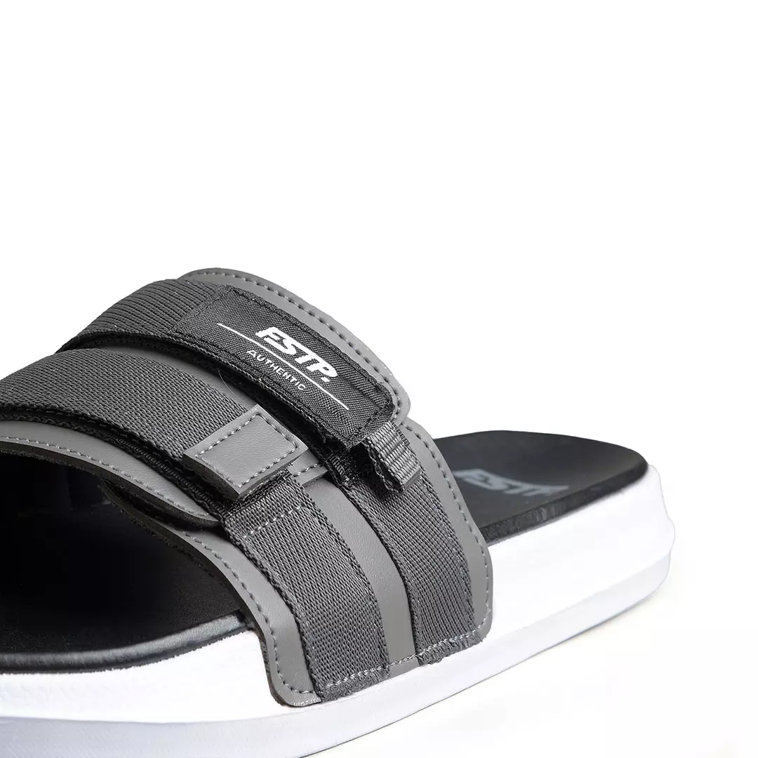 Footstep Footwear Sandal Slide Pria Wanita Stereo Grey White Sandal Slip