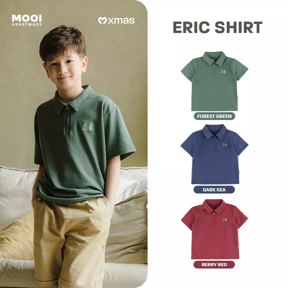 Mooi Kemeja Anak Laki-laki Eric Shirt - Berry Red