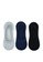 Minarno black and grey and navy 3 Pack Fiber Invisible Socks MI641SH48VZJID_1