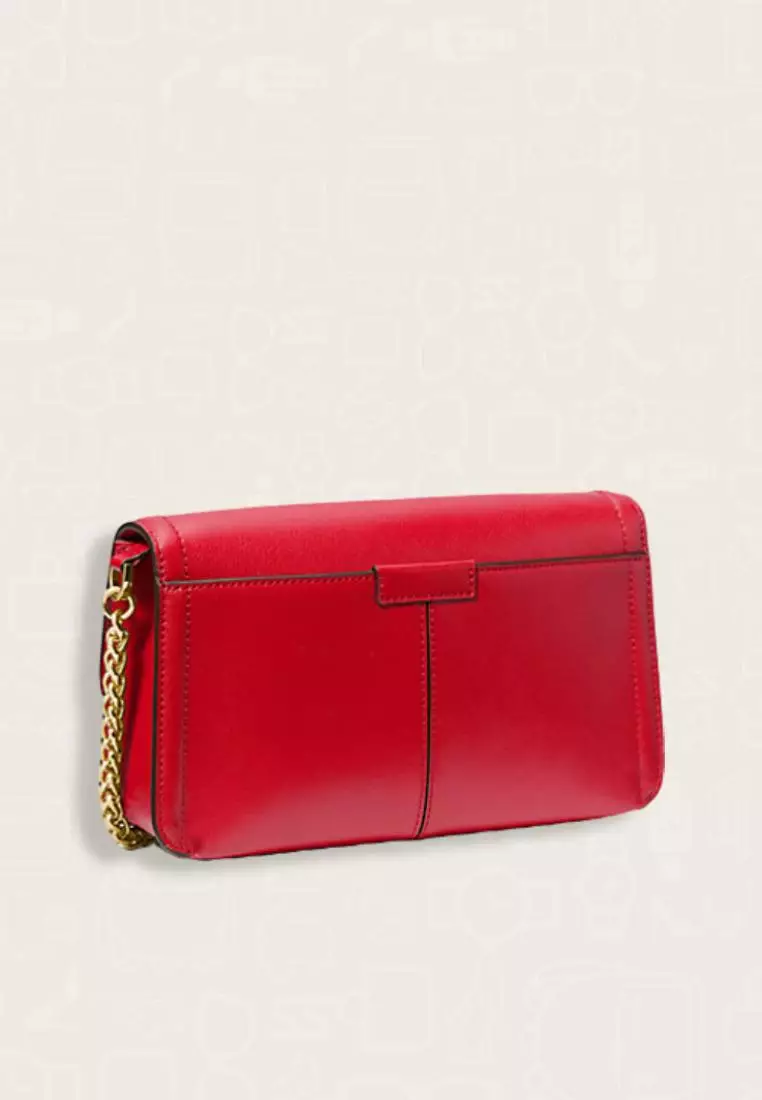 Michael Kors Sonia Medium Leather Shoulder Bag Bright Red